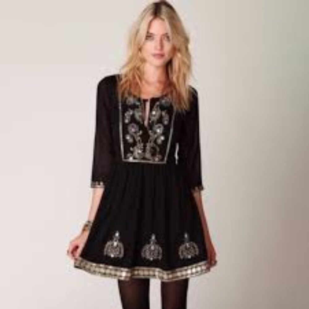 Free People Show Pony Sequin Dress Size 4 Beaded